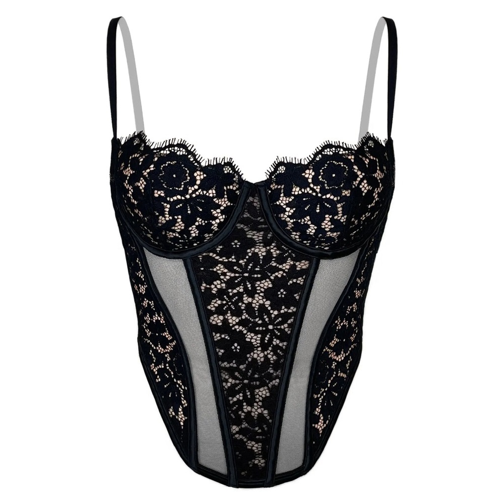 Monique Morin Black Lace Corset Top